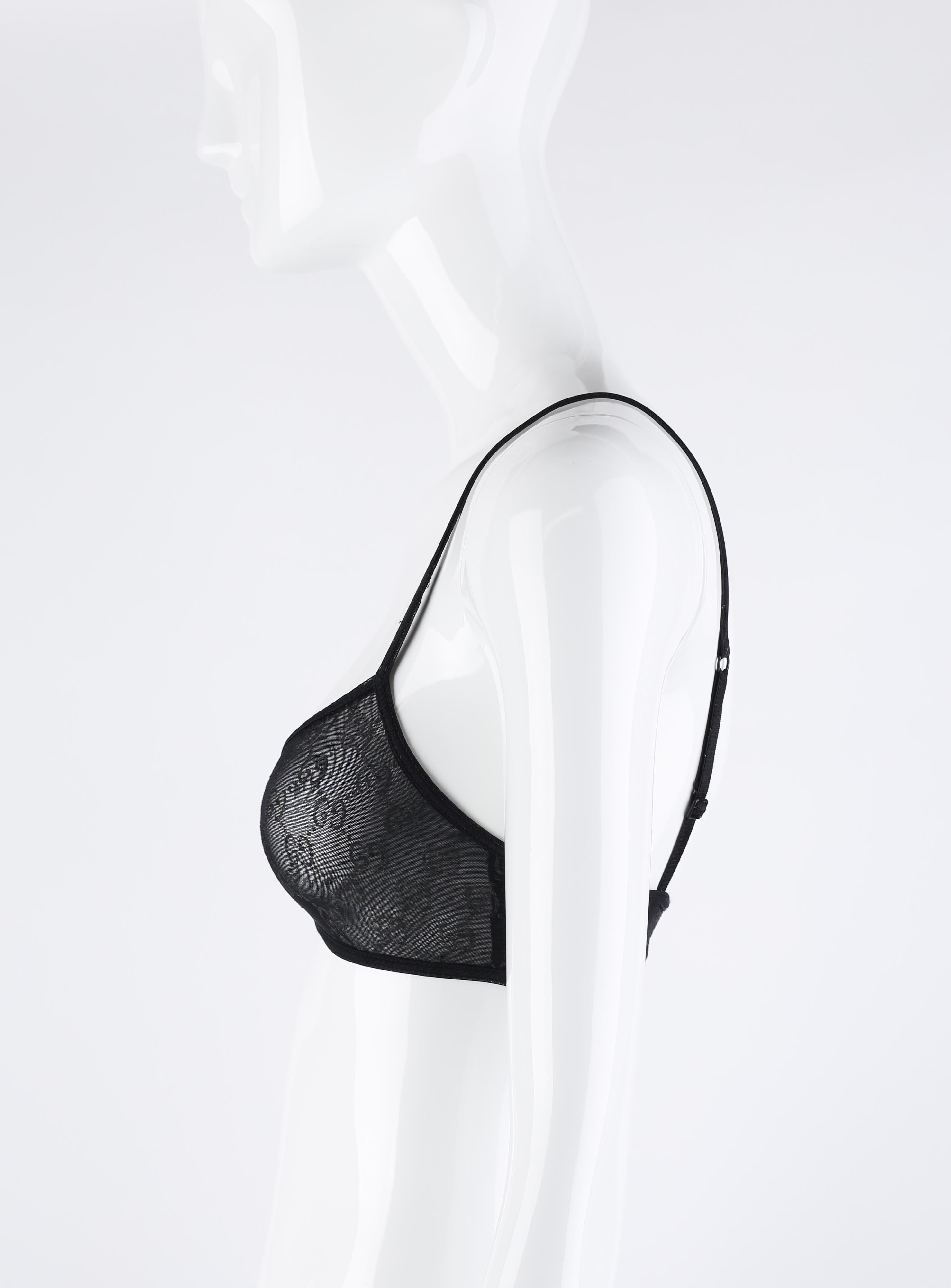 Gucci Tom Ford S/S 1998 Swarovski Crystal G-String Pencil Skirt GG Monogram Bra 8