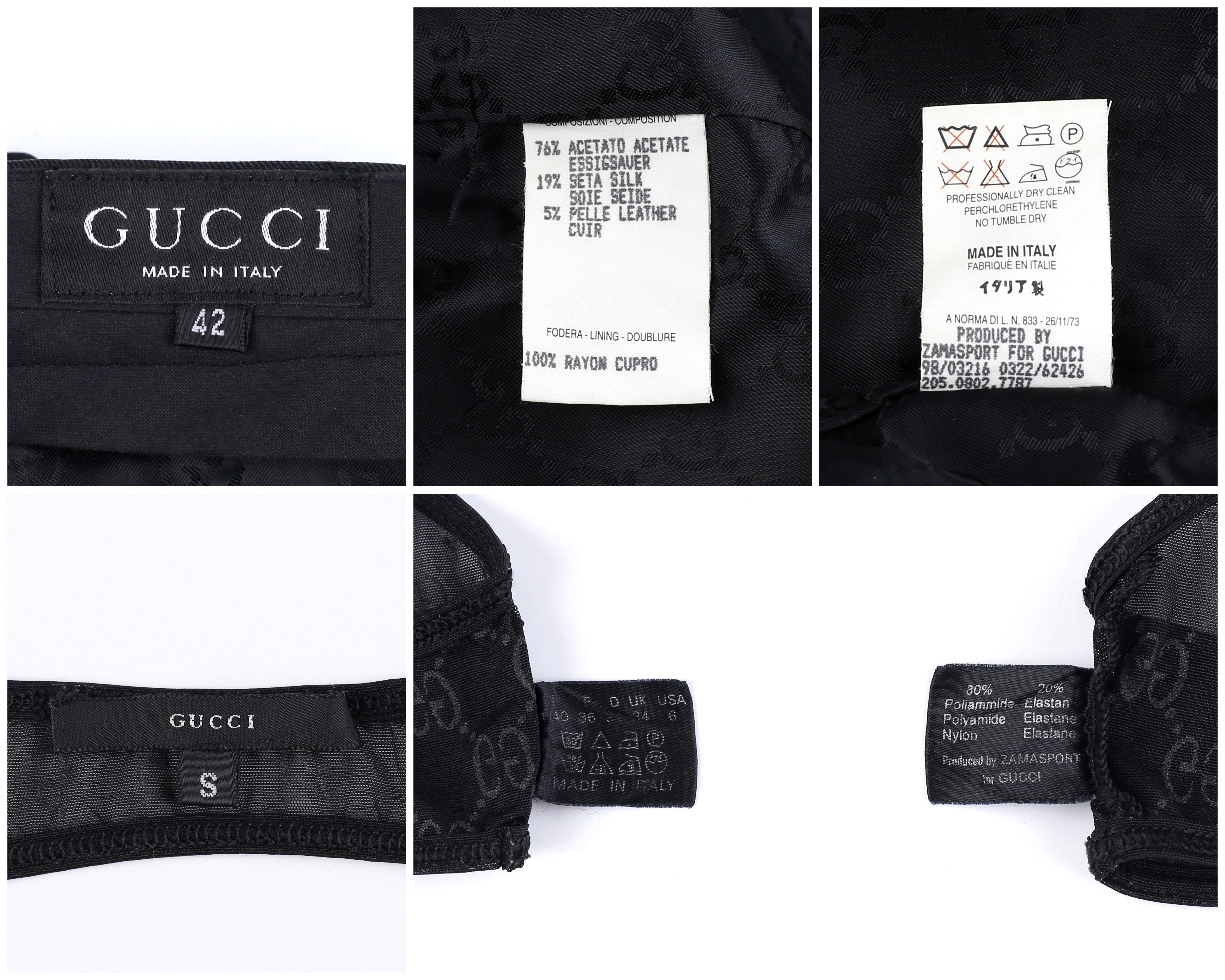 Gucci Tom Ford S/S 1998 Swarovski Crystal G-String Pencil Skirt GG Monogram Bra 11