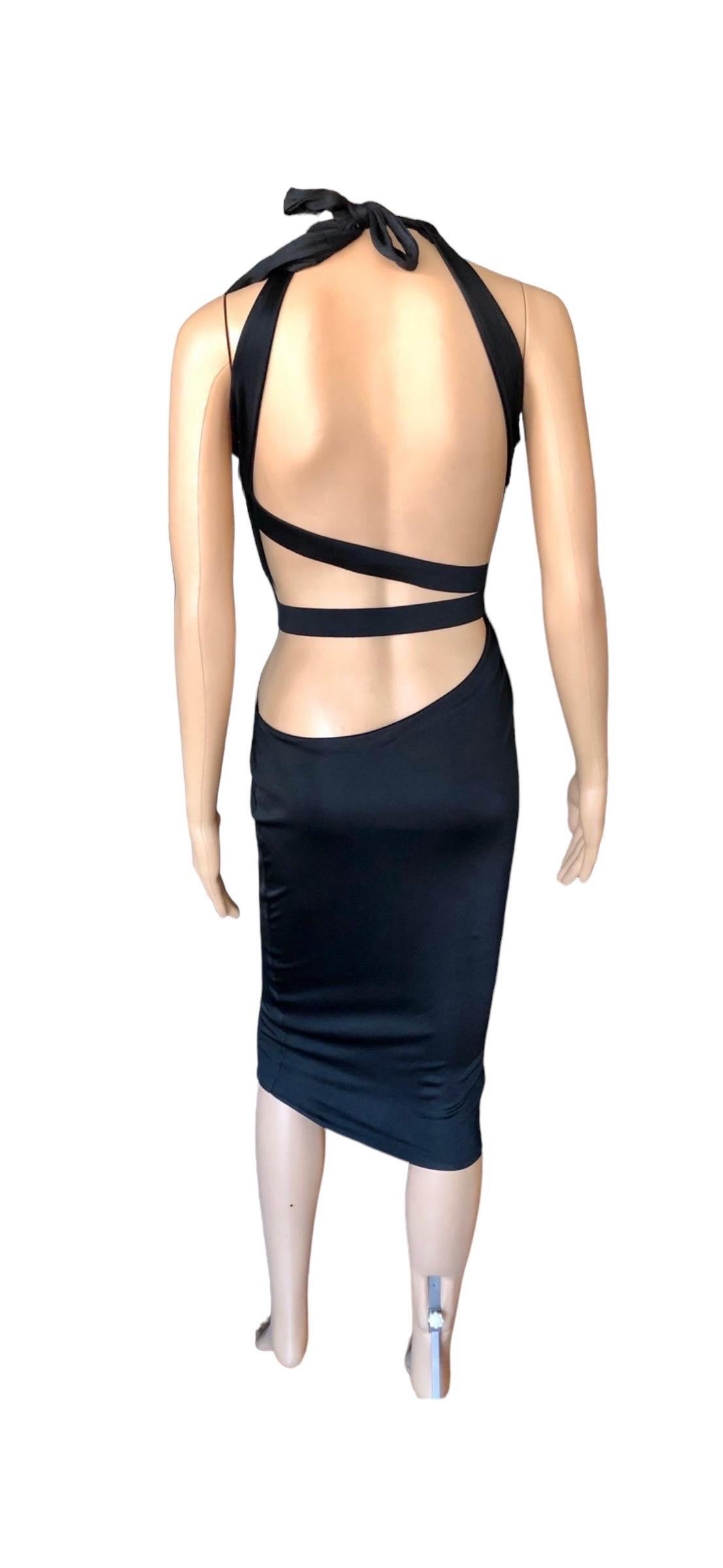 Gucci Tom Ford S/S 2005 Vestido Recortado Bodycon Negro en venta 7