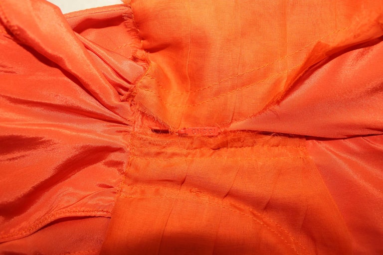 UNWORN Gucci Tom Ford Spring 2004 Tangerine Frayed Silk Organza Dress ...