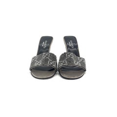 Gucci Tom Ford SS1998 Vintage Crystals GG Monogram Mules Sandals 7