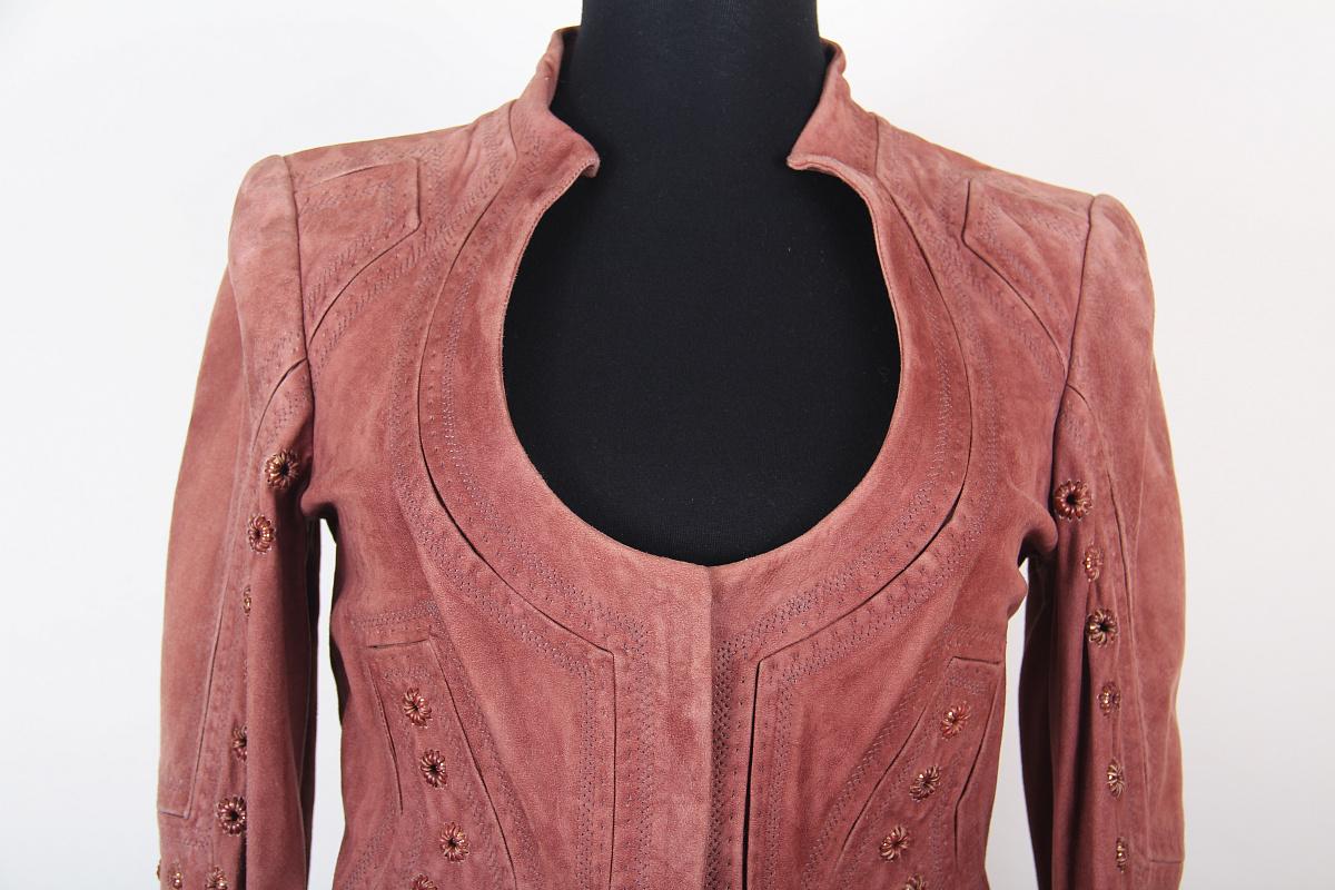 Giacca in pelle scamosciata Gucci SS 2005 in vendita 4