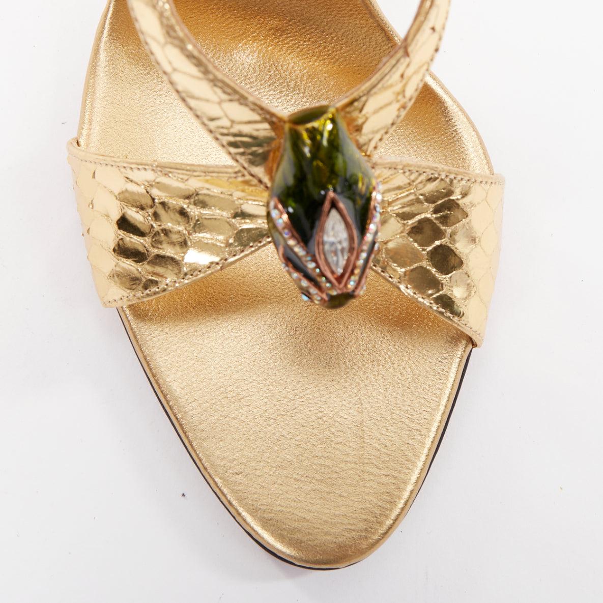 GUCCI TOM FORD Vintage 2004 Runway scaled green Serpentine heel sandal EU36 For Sale 1