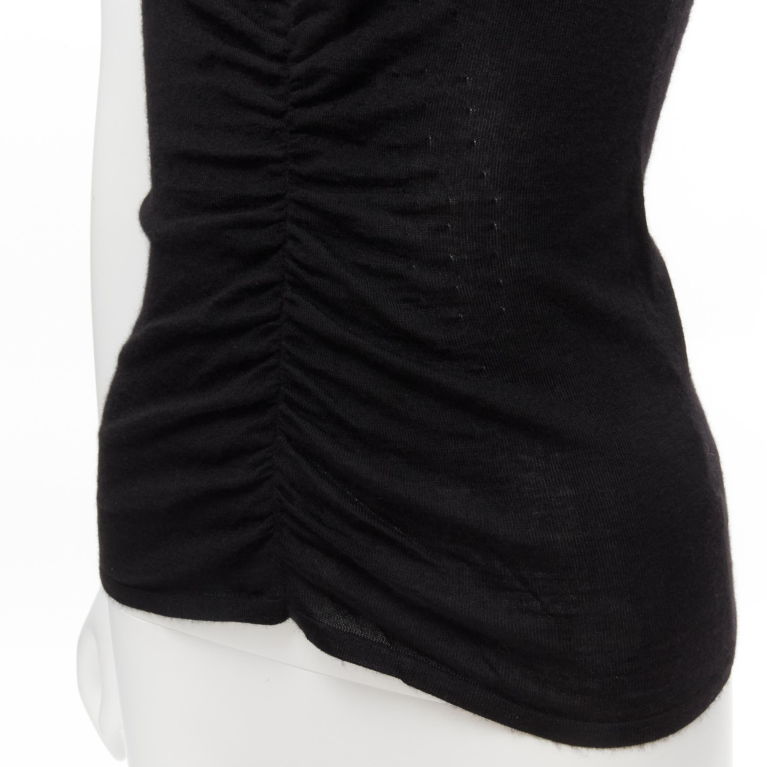 GUCCI Tom Ford Vintage black cashmere blend rhinestone GG monogram vest XS For Sale 2