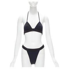 GUCCI Tom Ford Vintage black GG logo thong bottom 2-pc bikini swim set S