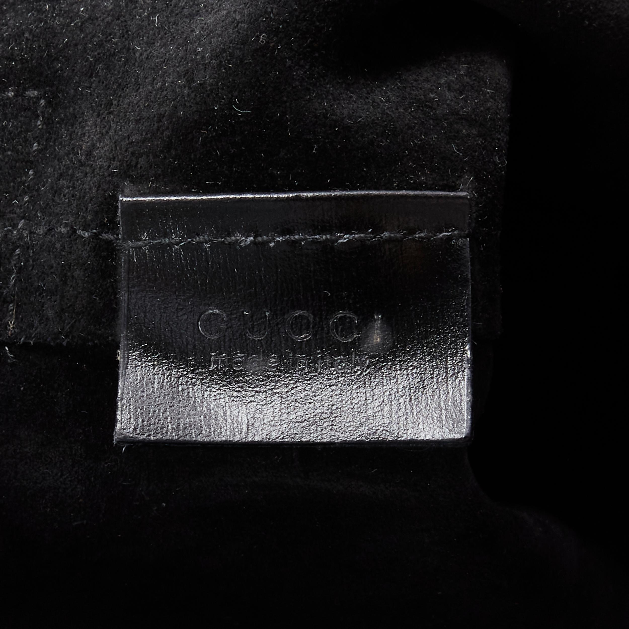 GUCCI TOM FORD Vintage black GG monogram calf hair GG embossed flap underarm bag 5