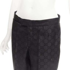GUCCI Tom Ford Vintage black GG monogram tapered dress pants IT42 XL
