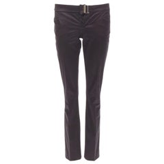 GUCCI Tom Ford Vintage black gold buckle minimalist trousers IT38 XS