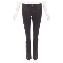 GUCCI Tom Ford Vintage black gold buckle minimalist trousers IT38 XS