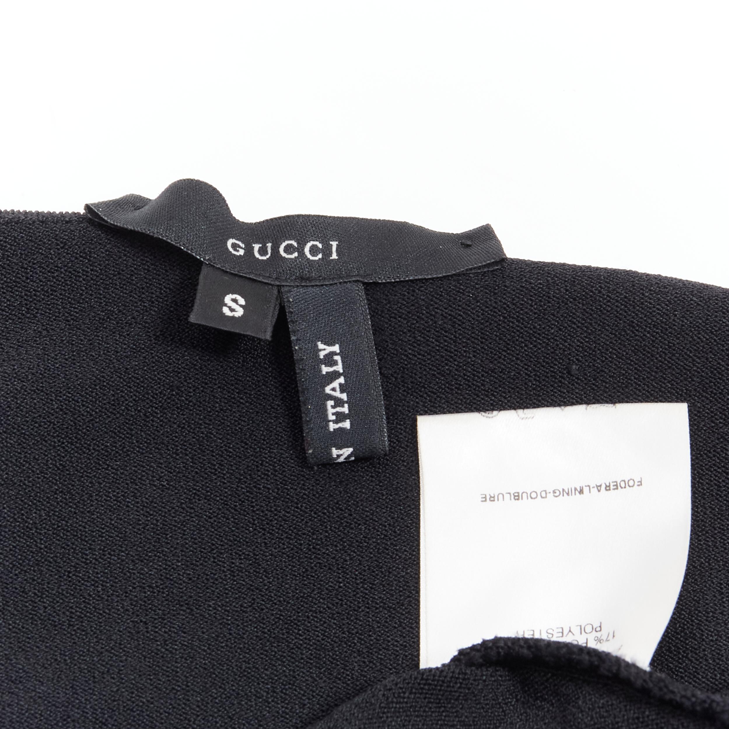 GUCCI Tom ford Vintage black leather strap G buckle jersey bodycon dress S 6