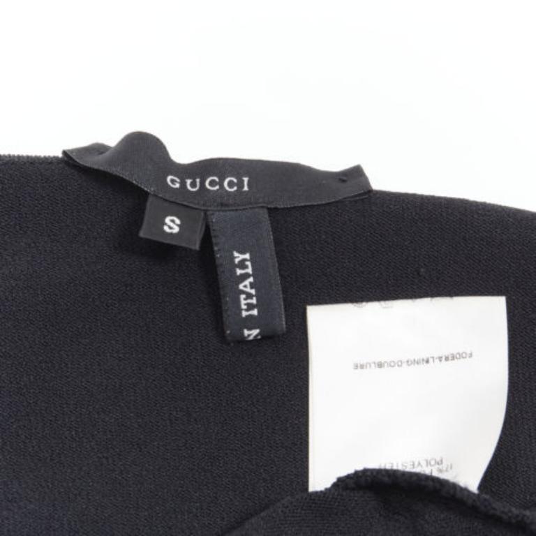 GUCCI Tom ford Vintage Schwarzes Bodycon-Kleid mit Lederriemen und G-Schnalle aus Jersey S im Angebot 6
