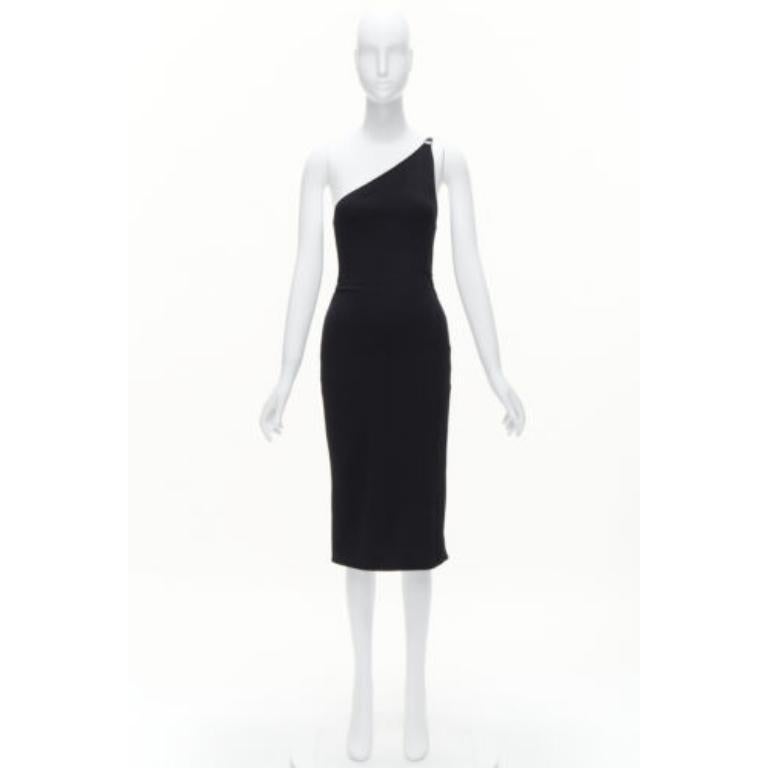 GUCCI Tom ford Vintage Schwarzes Bodycon-Kleid mit Lederriemen und G-Schnalle aus Jersey S im Angebot 7
