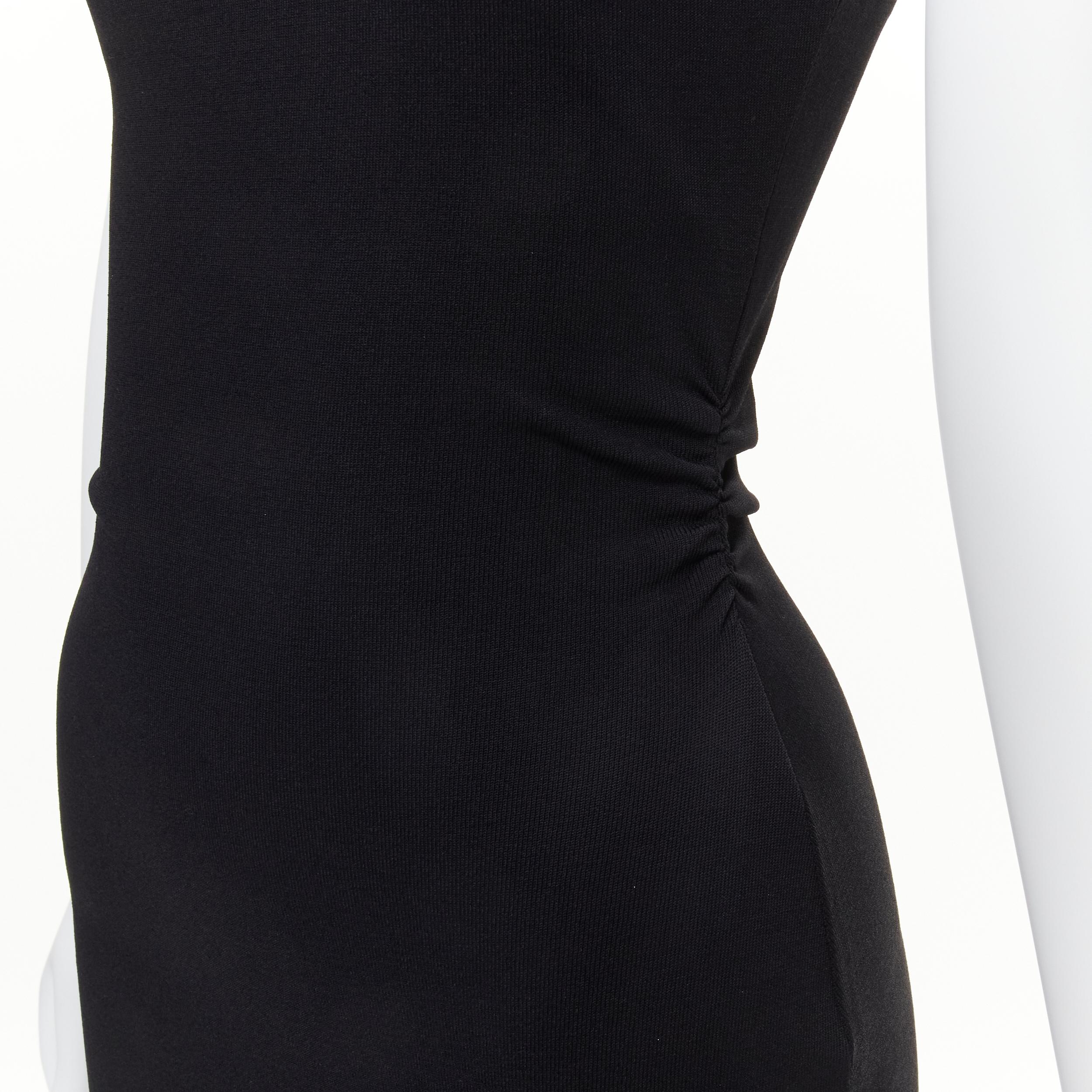 GUCCI Tom ford Vintage Schwarzes Bodycon-Kleid mit Lederriemen und G-Schnalle aus Jersey S im Angebot 4