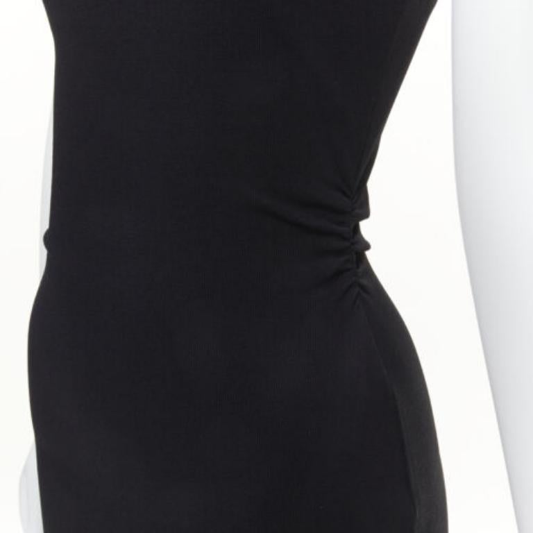 GUCCI Tom ford Vintage Schwarzes Bodycon-Kleid mit Lederriemen und G-Schnalle aus Jersey S im Angebot 4