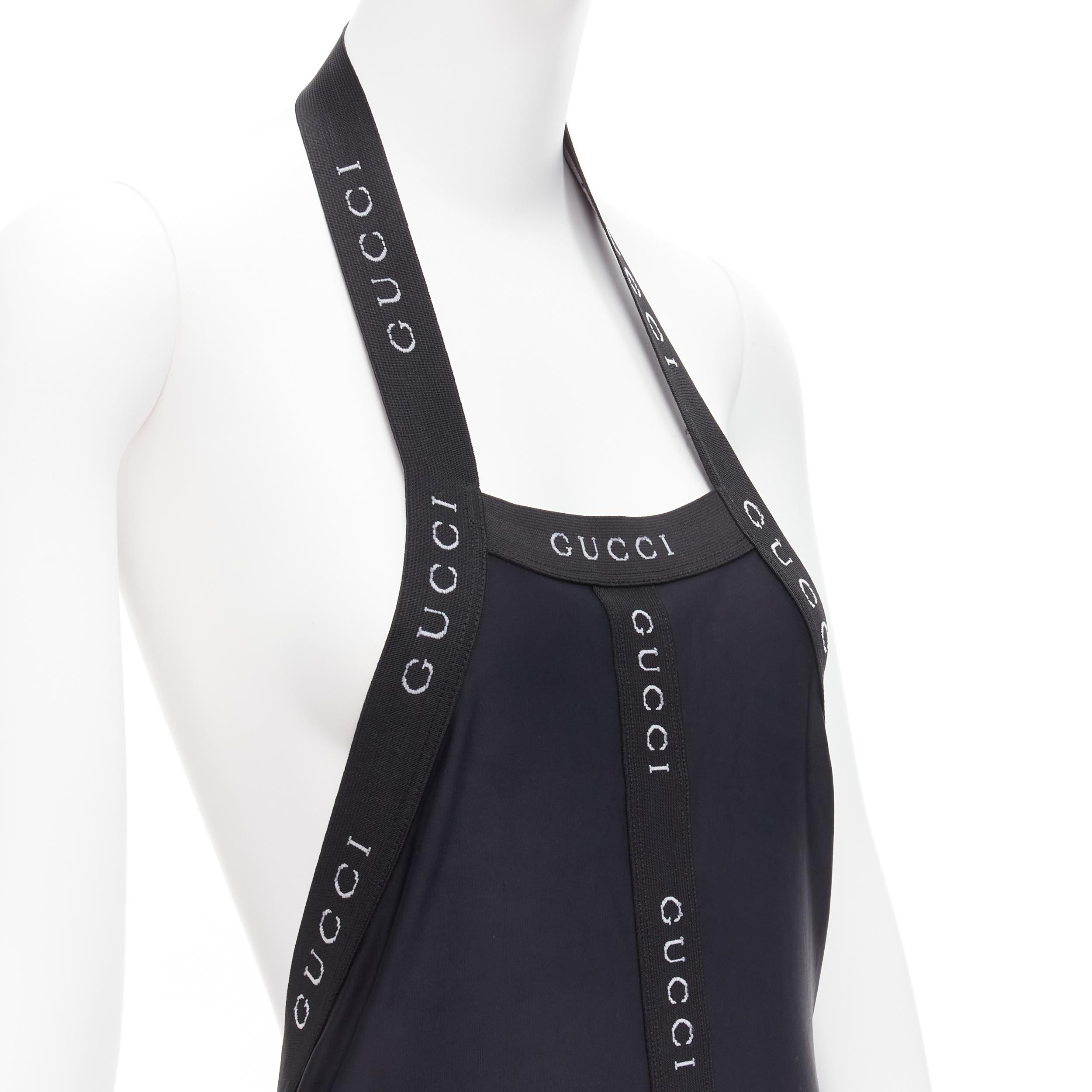 GUCCI Tom Ford for Gucci Vintage noir dos nu avec logo maillot de bain une pièce XS en vente 3
