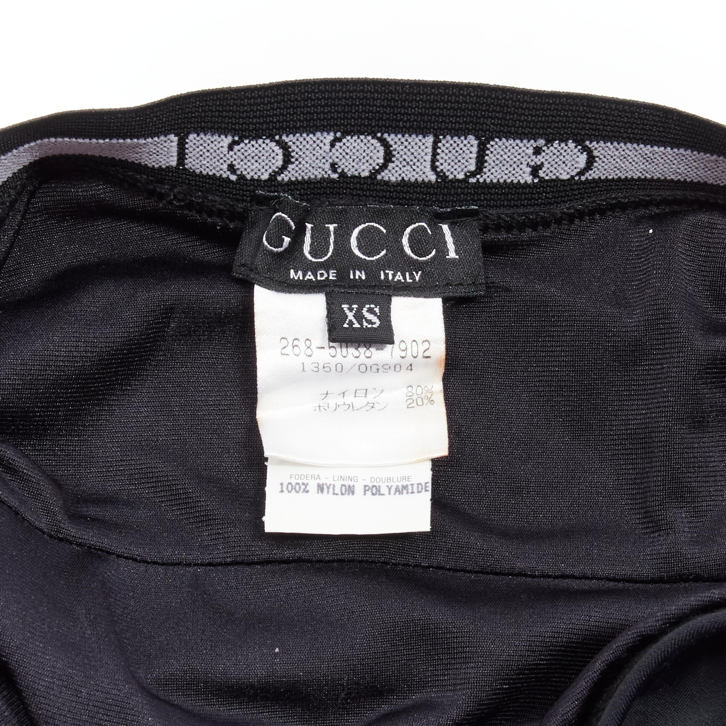 GUCCI Tom Ford Vintage Schwarzes mehrschichtiges Badeanzug mit Logobesatz und schwarzer Logo XS im Angebot 5