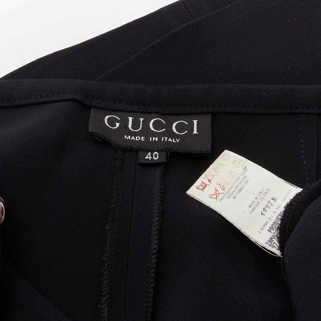 GUCCI Tom Ford Vintage black minimalistic charm tie waist wide leg pants IT40 S For Sale 5