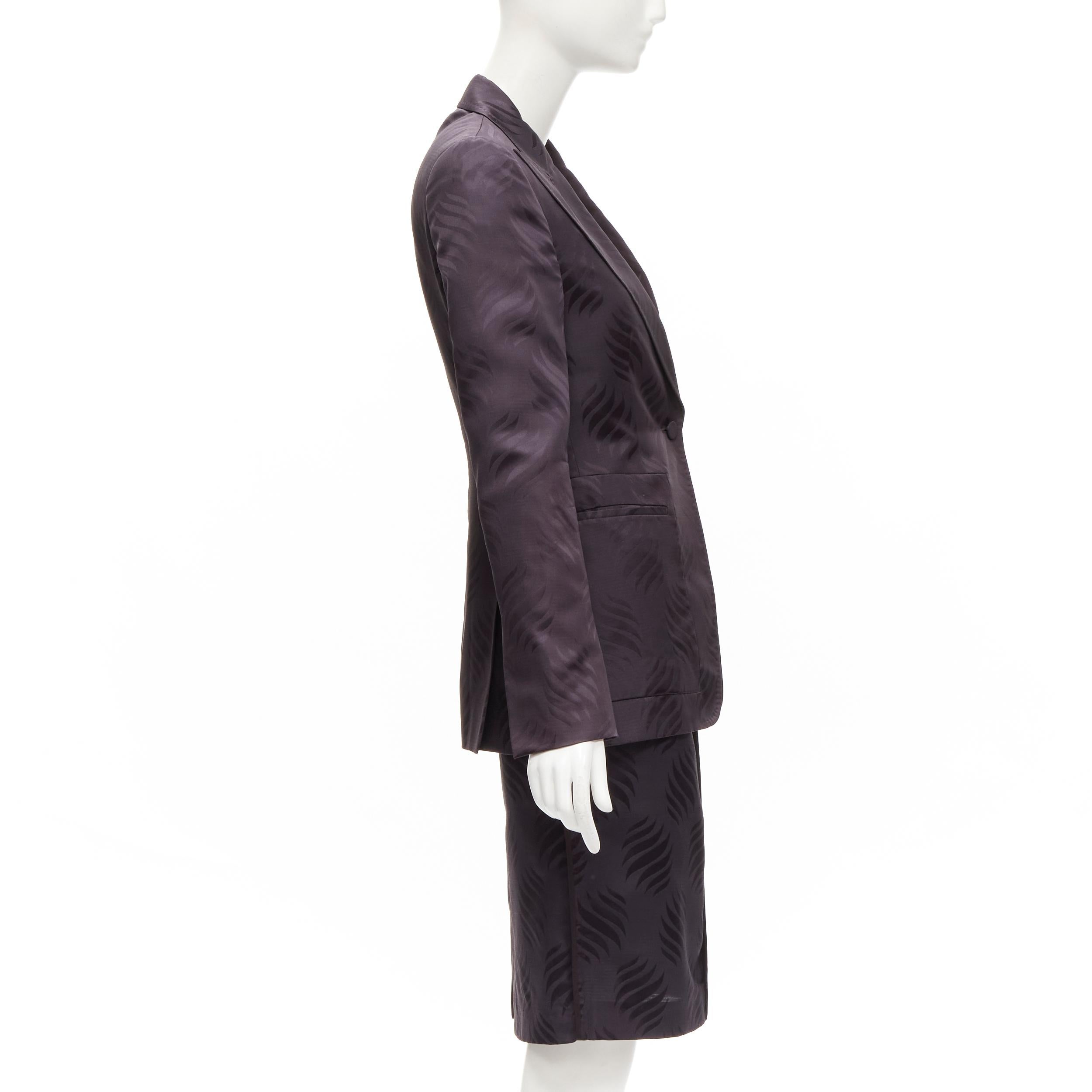 Women's GUCCI Tom Ford Vintage black oriental leaf jacquard blazer skirt suit IT38 XS For Sale
