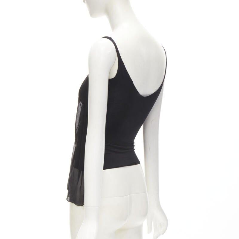 GUCCI TOM FORD Vintage black ruched gathered draped purple web tank XS For Sale 1