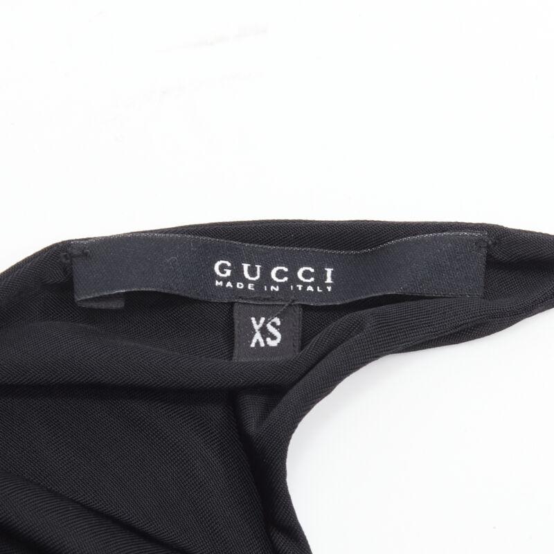 GUCCI TOM FORD Vintage black ruched gathered draped purple web tank XS For Sale 3