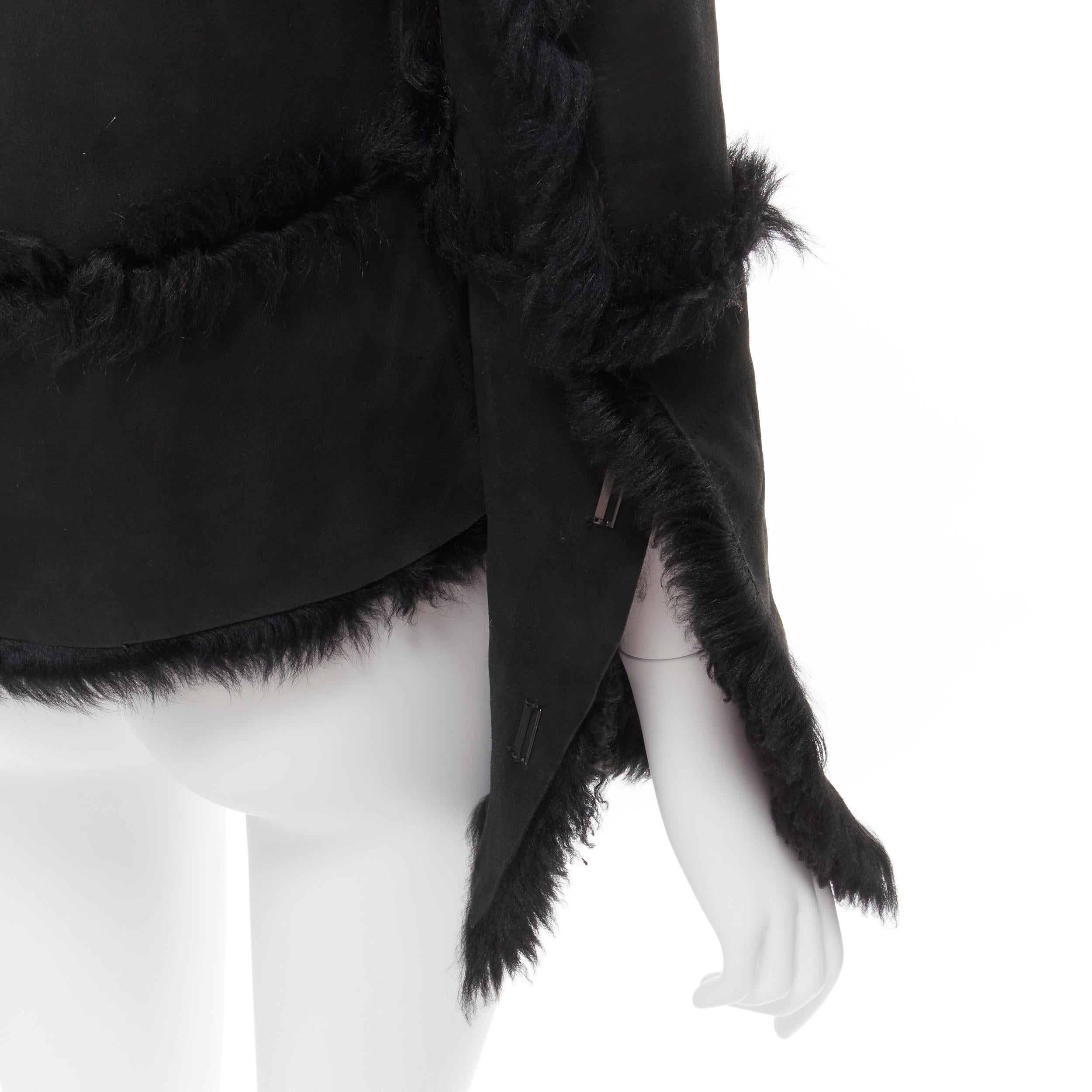 GUCCI Tom Ford Vintage black shearling fur suede flared sleeve coat IT38 XS
Reference: TGAS/C01999
Brand: Gucci
Designer: Tom Ford
Material: Shearling, Fur, Leather
Color: Black
Pattern: Solid
Closure: Hook & Bar
Lining: Black Fur
Made in: