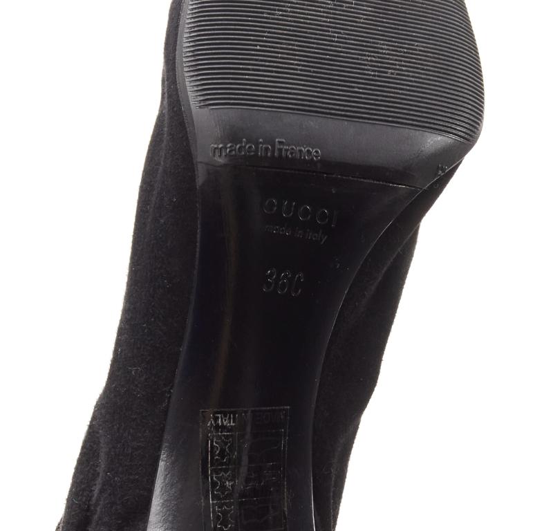 GUCCI Tom Ford Vintage black suede leather ruched toe tie back bootie EU36C 5