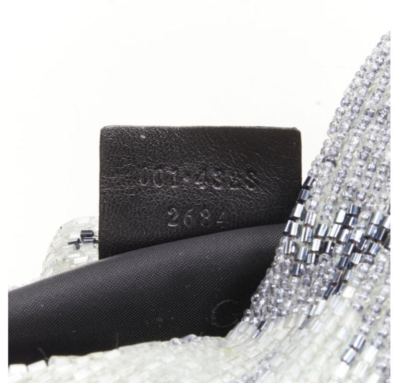 GUCCI TOM FORD Vintage blue grey scaled leather embellished silver chain bag For Sale 5