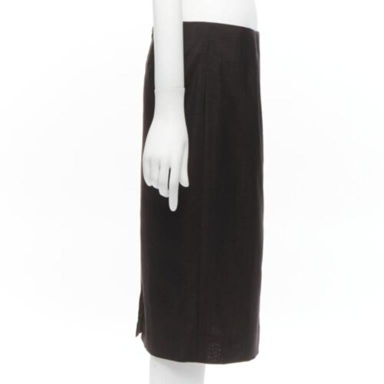 GUCCI Tom Ford Vintage falda lápiz marrón de lana y mohair con cintura media y abertura trasera IT40 S en Excelente estado para la venta en Hong Kong, NT