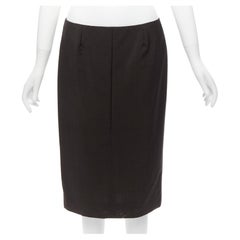 GUCCI Tom Ford Vintage jupe crayon taille moyenne en laine mohair marron fendue dans le dos IT40 S