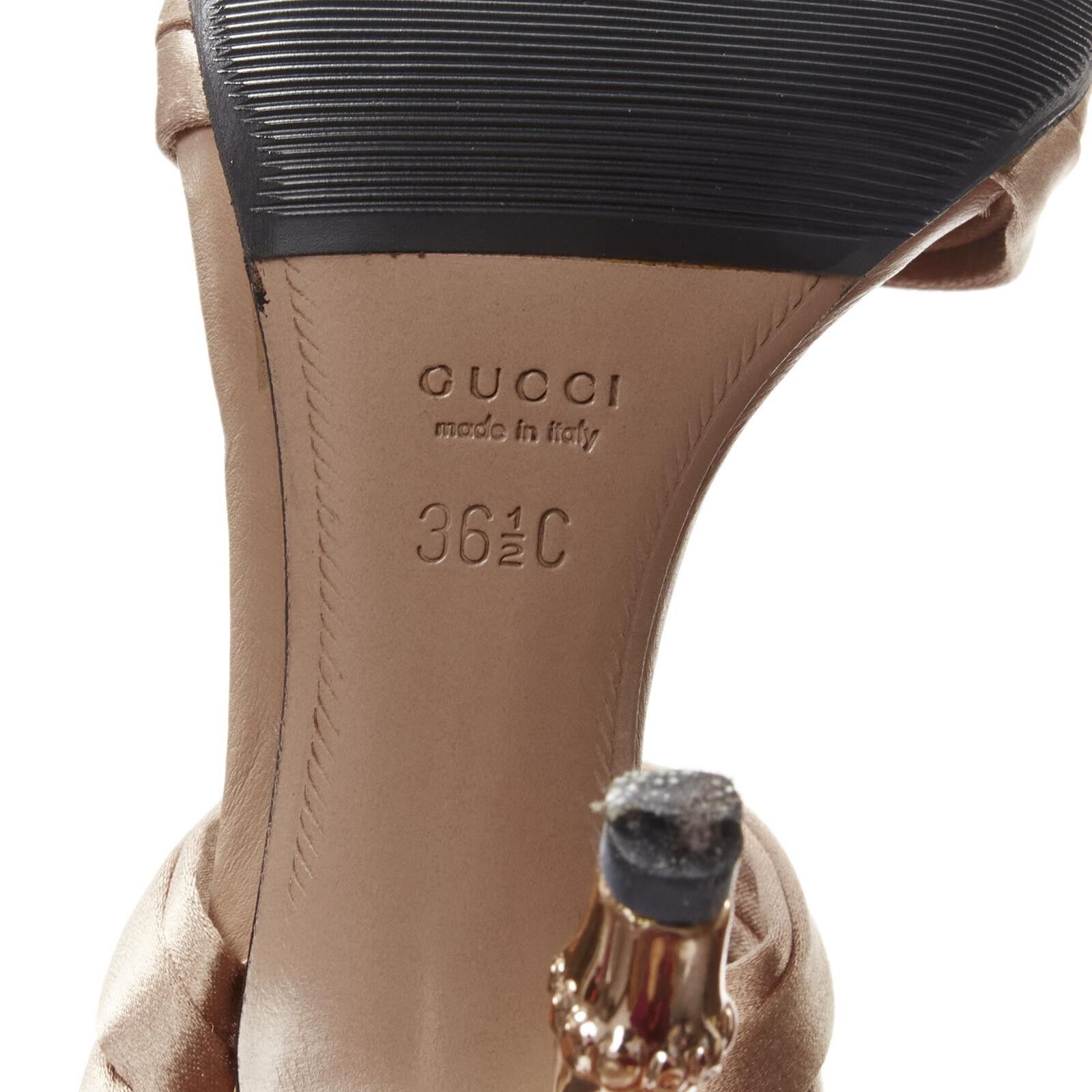GUCCI Tom Ford vintage champagne strappy satin copper bamboo heel sandals EU36.5 6