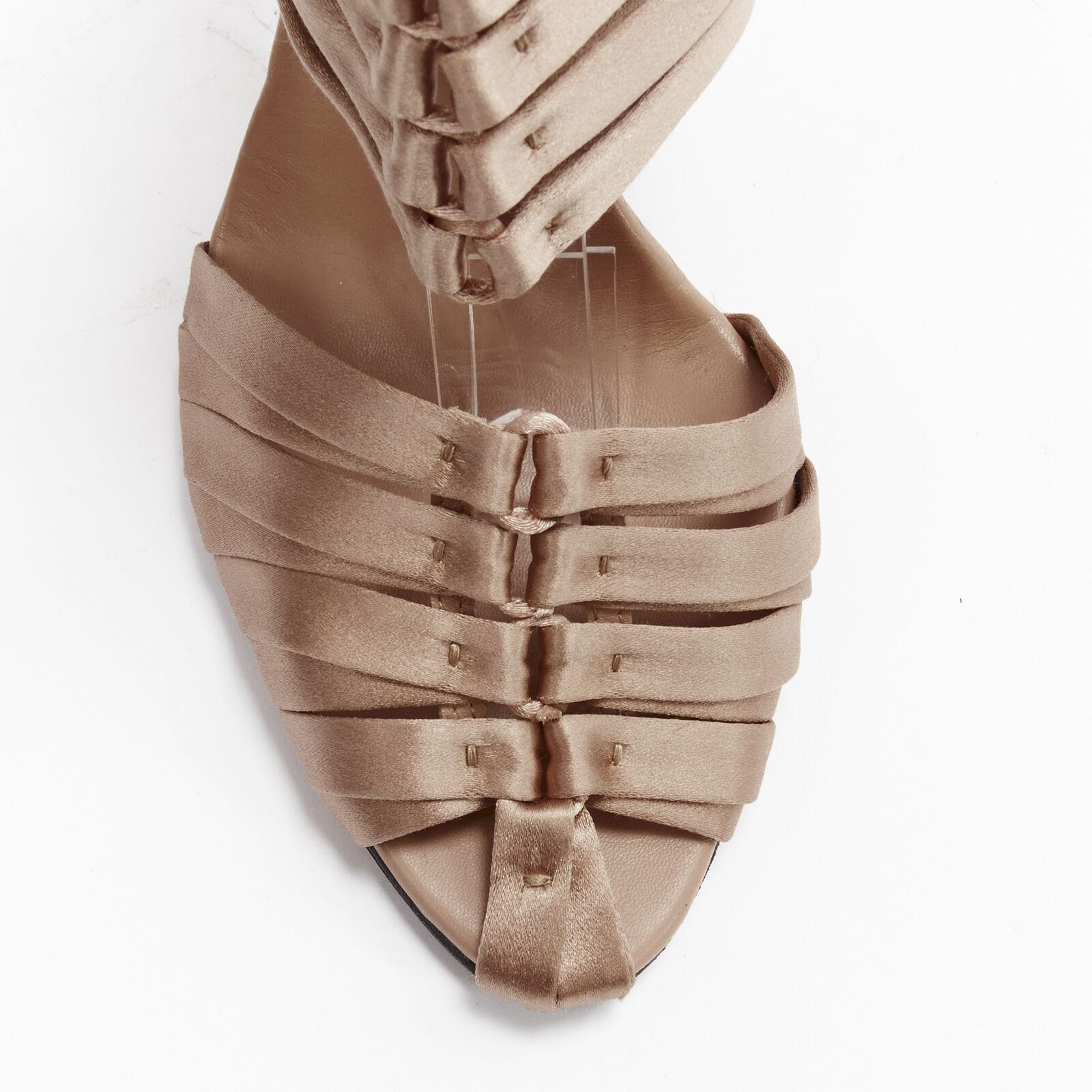 GUCCI Tom Ford vintage champagne strappy satin copper bamboo heel sandals EU36.5 3