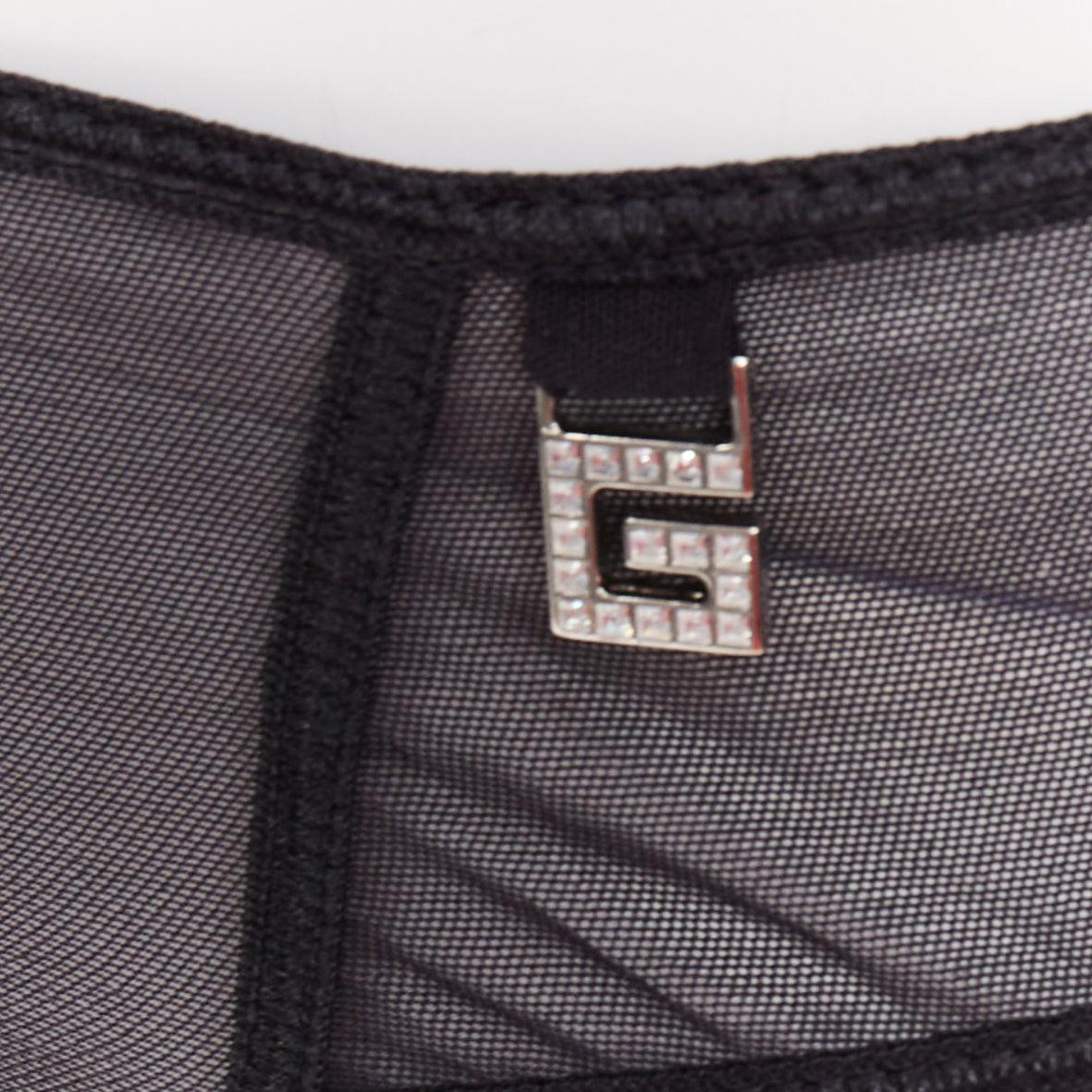 GUCCI Tom Ford Vintage crystal G logo sheer bottom underwear S
Reference: PYCN/A00082
Brand: Gucci
Designer: Tom Ford
Material: Mesh
Color: Black
Pattern: Solid
Closure: Elasticated
Made in: Italy

CONDITION:
Condition: Excellent, this item was
