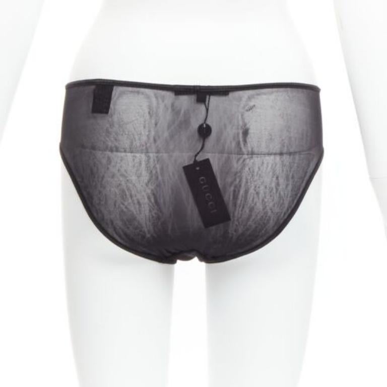 Women's GUCCI Tom Ford Vintage crystal G logo sheer bottom underwear S
