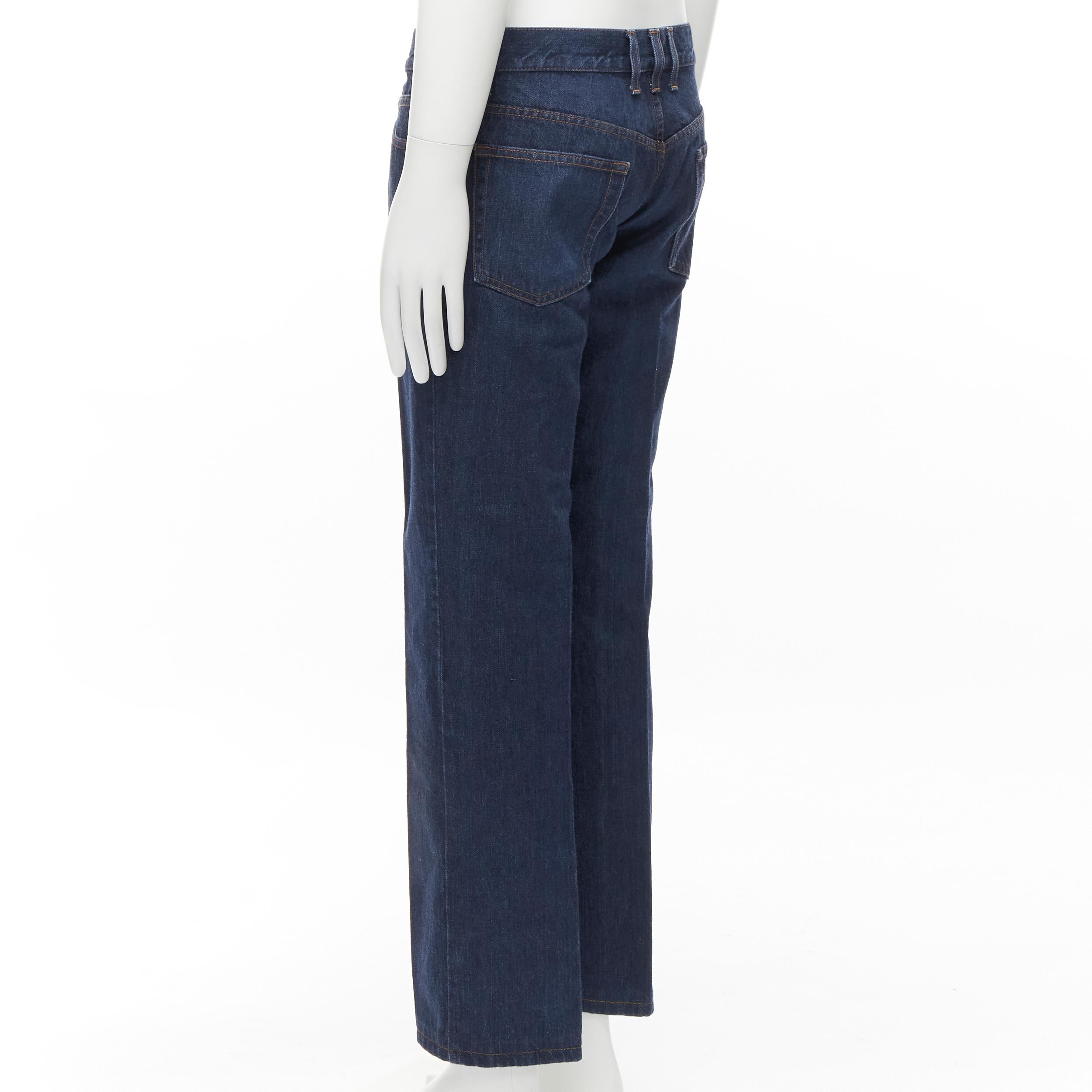 GUCCI Tom Ford Vintage GG Logo corsivo ricamato jeans blu IT48 M in vendita 1