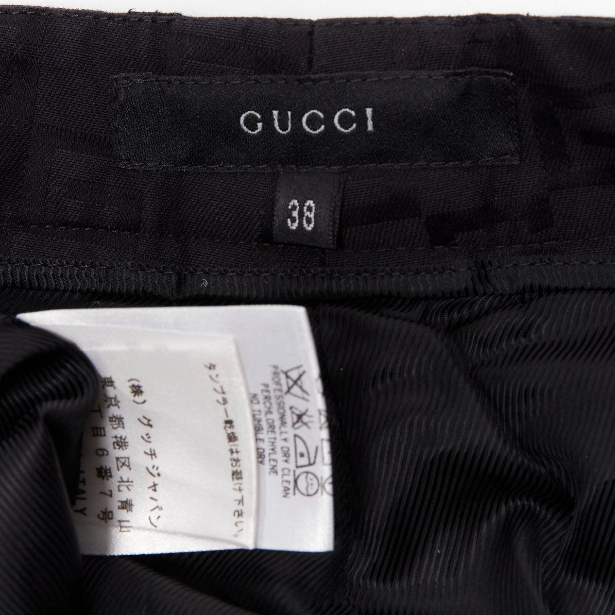 GUCCI Tom Ford Vintage GG monogram straight trousers pants IT38 XS For Sale 3