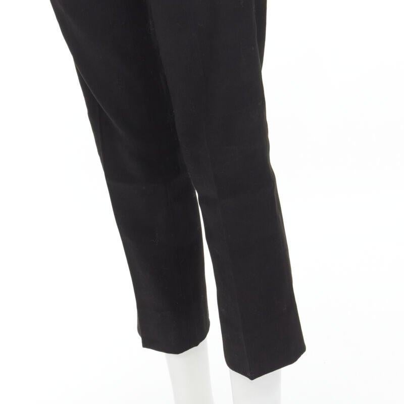 GUCCI TOM FORD Vintage minimalistische Hose mit goldener Schnalle und Lederbesatz an der Taille S im Angebot 3