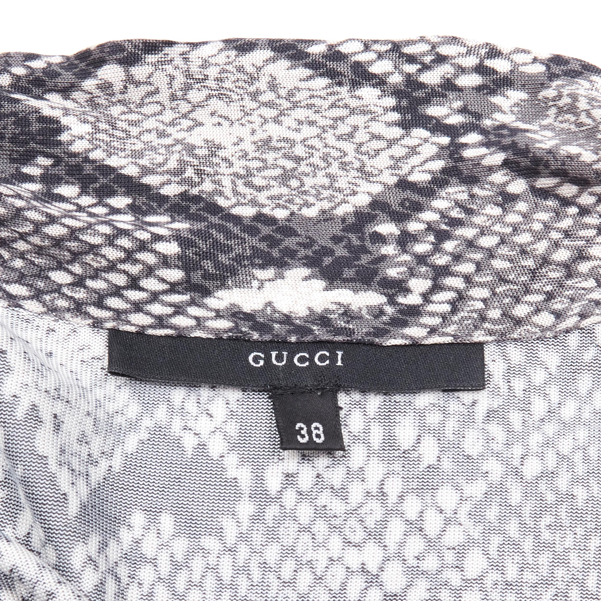 GUCCI TOM FORD Vintage grey python print plunge neck blouse shirt IT38 XS 5