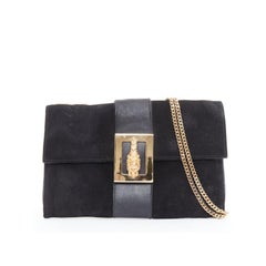 GUCCI Tom Ford Vintage Limited Edition suede gold dragon head chain shoulder bag