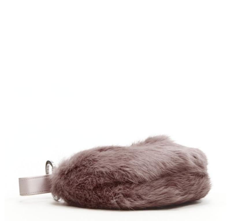 GUCCI TOM FORD Vintage mauve pink fur half moon loop through handle mini bag 1