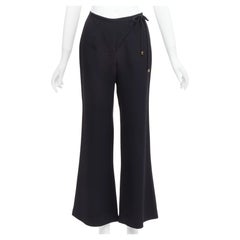 GUCCI Tom Ford Vintage  minimalistic metal charm tie waist wide leg pants IT40 S