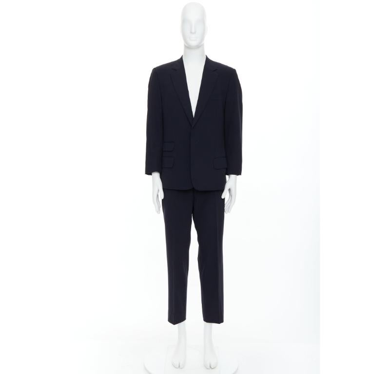 GUCCI Tom Ford Vintage navy wool GG monogram lined blazer IT50 L 8