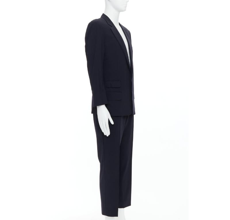 GUCCI Tom Ford Vintage navy wool GG monogram lined blazer IT50 L In Good Condition In Hong Kong, NT