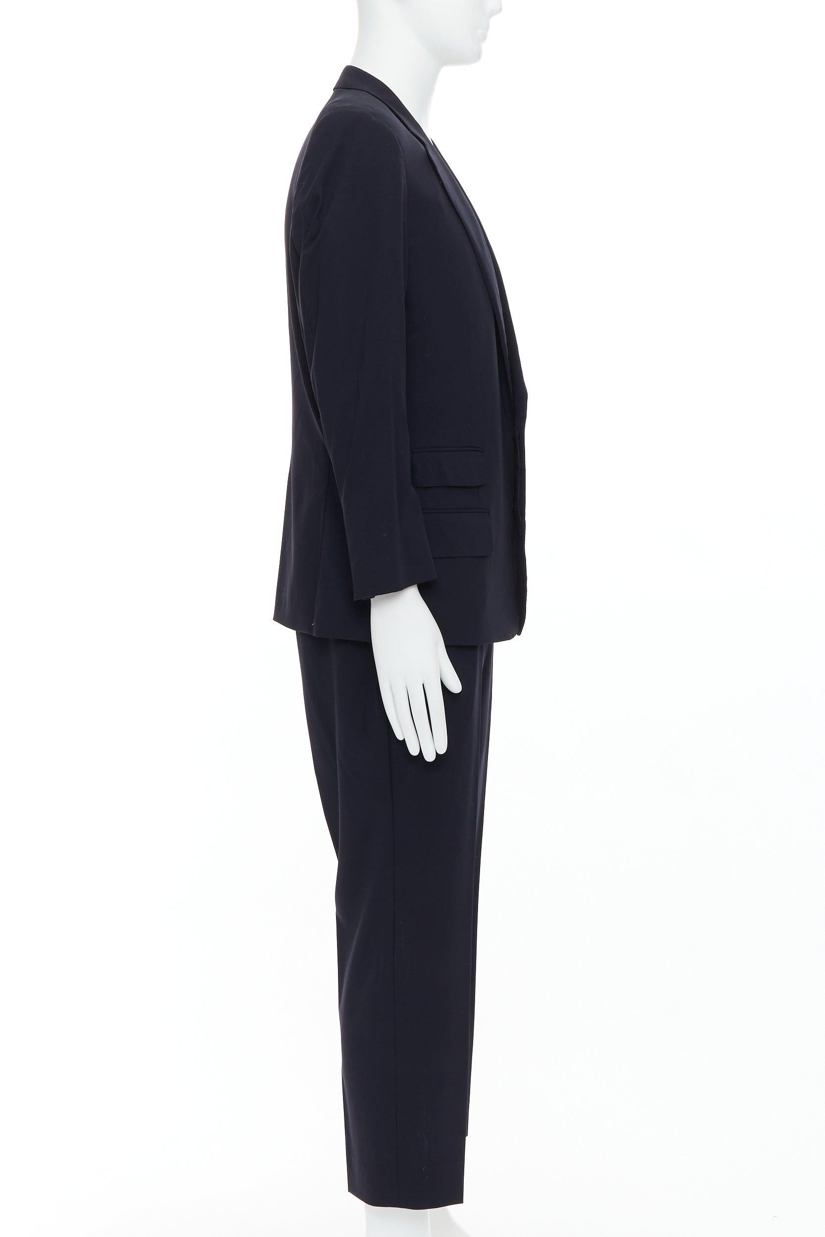 GUCCI Tom Ford Vintage navy wool GG monogram lined blazer IT50 L In Good Condition For Sale In Hong Kong, NT