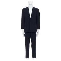 GUCCI Tom Ford Vintage navy wool GG monogram lined blazer IT50 L