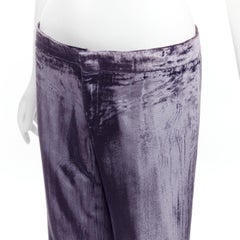 GUCCI Tom Ford Vintage purple velvet low waist flared pants IT40 S