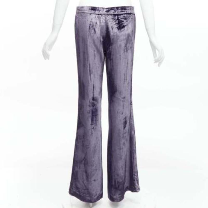 Women's GUCCI Tom Ford Vintage purple velvet low waist flared pants IT40 S For Sale