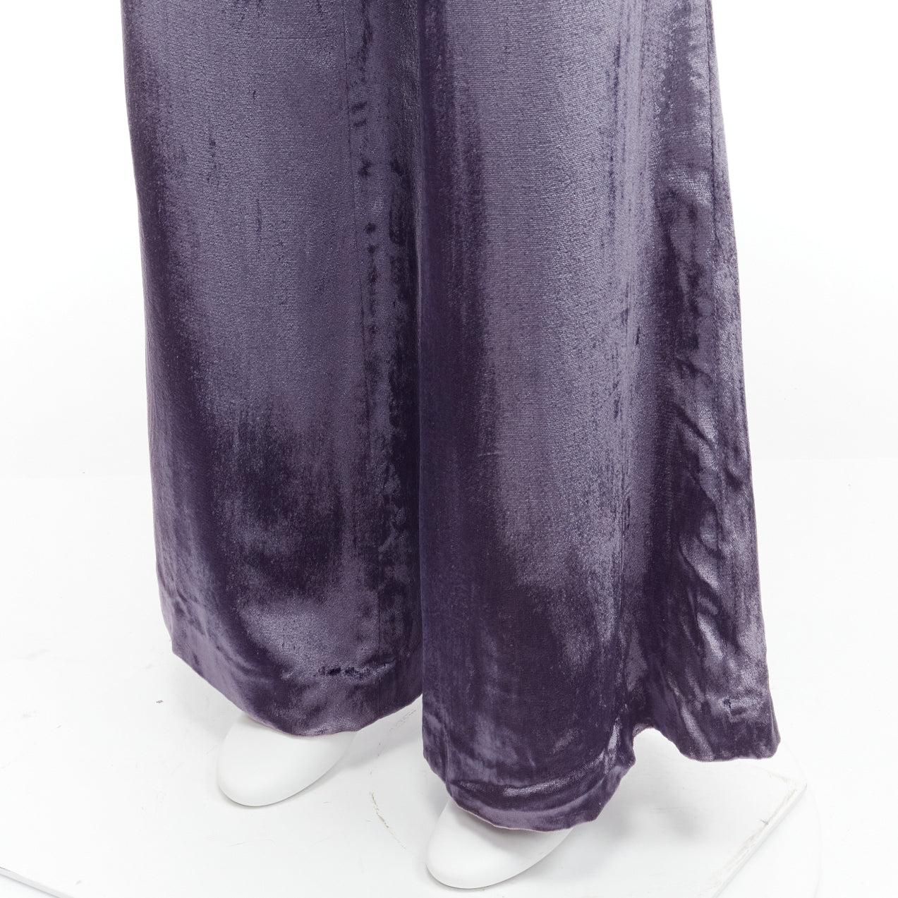 GUCCI Tom Ford Vintage purple velvet low waist flared pants IT40 S For Sale 3