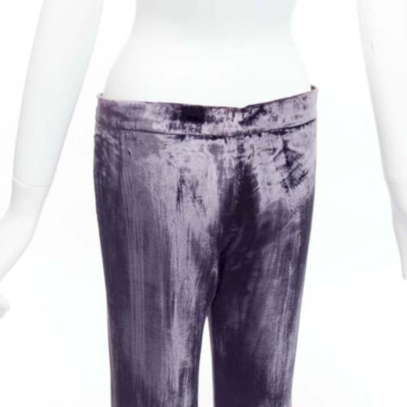 GUCCI Tom Ford Vintage purple velvet low waist flared pants IT40 S For Sale 3