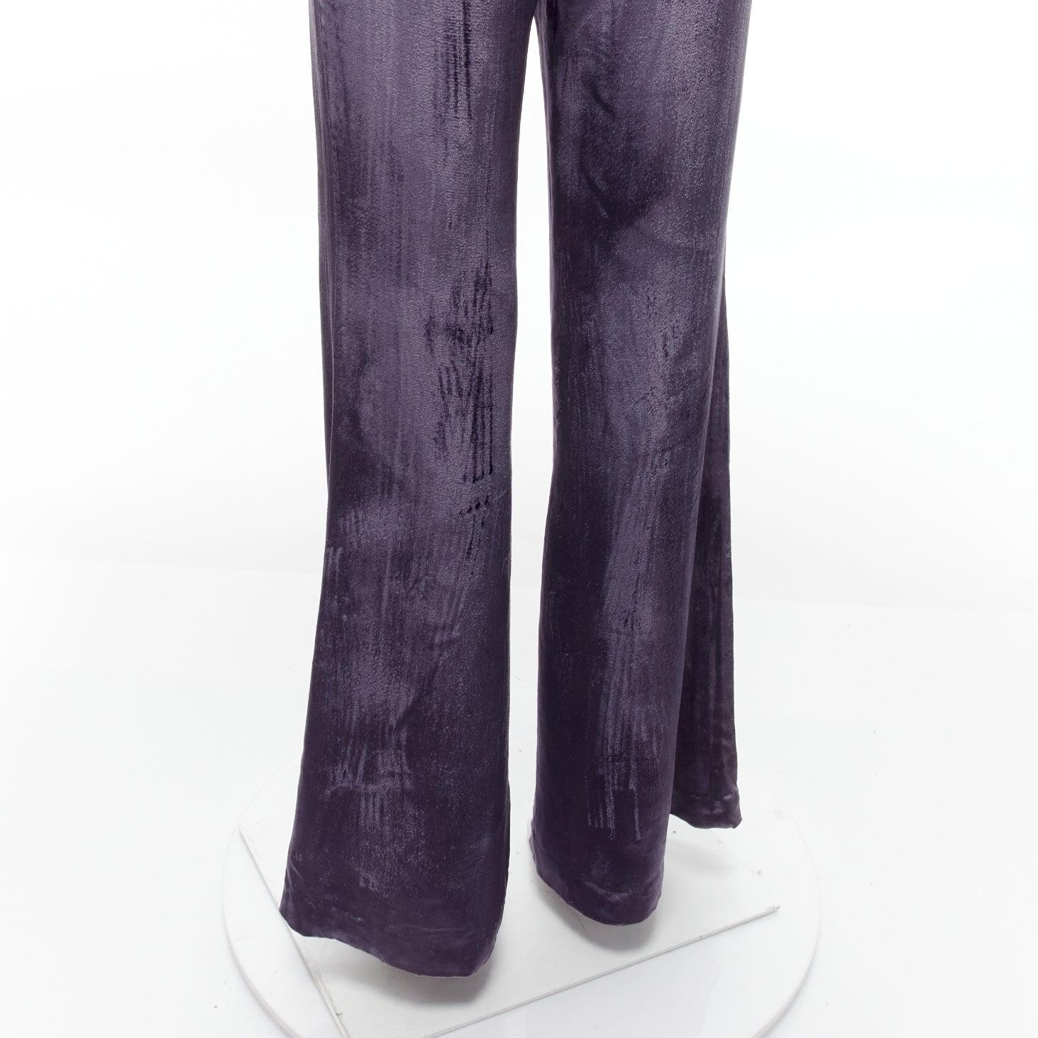 GUCCI Tom Ford Vintage purple velvet low waist flared pants IT40 S For Sale 5