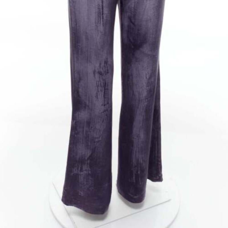 GUCCI Tom Ford Vintage purple velvet low waist flared pants IT40 S For Sale 4